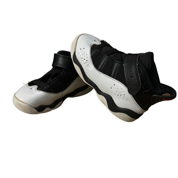Nike Jordan High-top Sneakers Toddler‎ Size 8C White Black Hook and Loop Closure - Picture 1 of 10